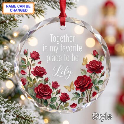 Personalized Friendship Glass Ornament – Together Is My Favorite Place to Be
