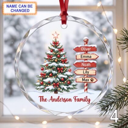 Personalized Family Christmas Glass Ornament – Custom Home Keepsake with Family Names - Image 4