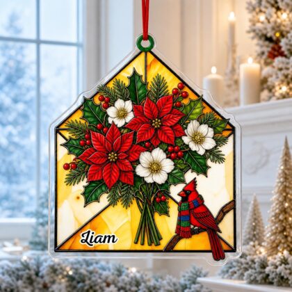 Custom Name Cardinal Envelope Letter Ornament – Christmas Tree Car Hanging Decor