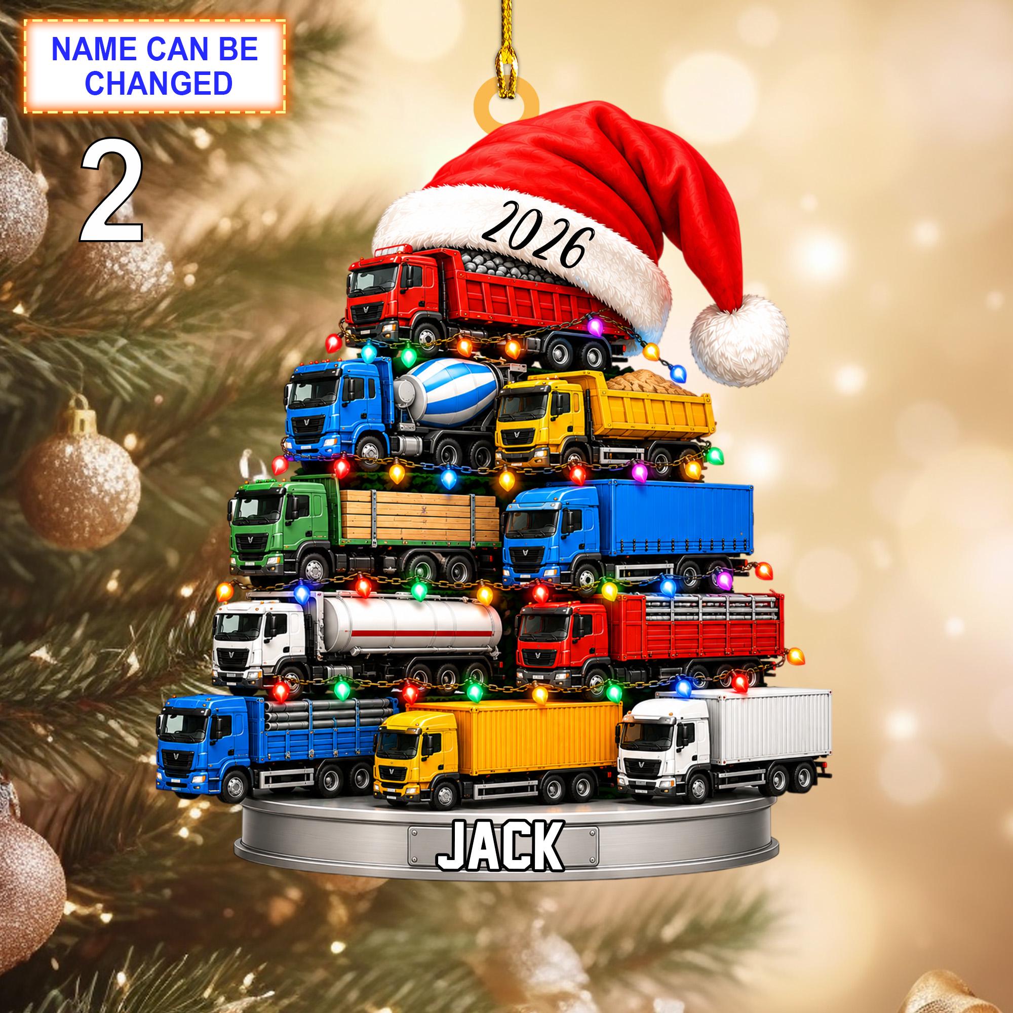 Personalized Truck Christmas Tree Ornament – Custom Vintage Truck Ornament - Image 2