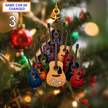 Personalized Guitar Christmas Tree Ornament – Custom Guitar Ornament - Image 3