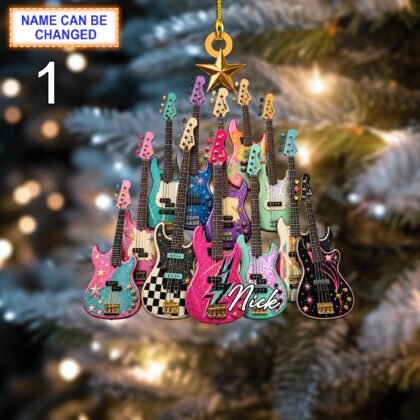 Personalized Guitar Christmas Tree Ornament – Custom Guitar Ornament