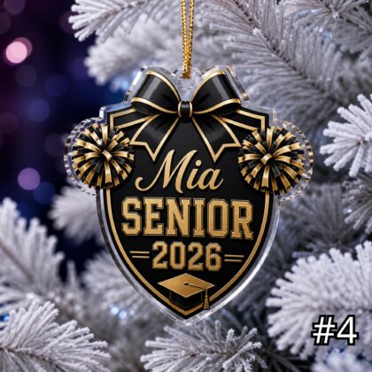 Personalized Senior Cheer Acrylic Ornament – Custom Name Class of 2026 Cheerleader Uniform Keepsake Tree - Image 4