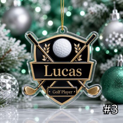 Personalized Golf Player Acrylic Ornament – Custom Name Club Ball Sports Gift for Golfer - Image 3