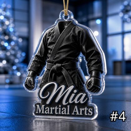 Personalized Karate Martial Arts Acrylic Ornament – Custom Name Belt Rank Sports Gift for Kids - Image 4
