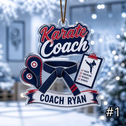 Personalized Karate Sensei Coach Acrylic Ornament – Custom Name Best Sensei Gift