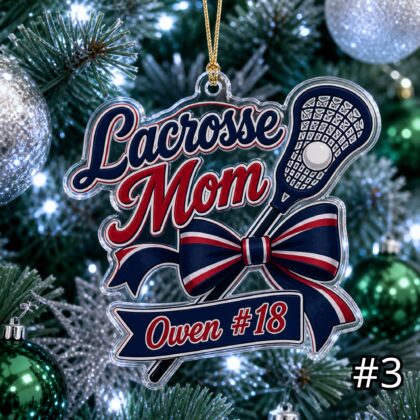 Personalized Lacrosse Mom Coach Acrylic Ornament – Custom Name Sports Family Gift - Image 3