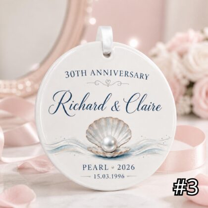 Personalized 30th Anniversary Ornament – Pearl Wedding Anniversary Gift - Image 3