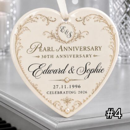 Personalized 30th Anniversary Ornament – Pearl Wedding Anniversary Gift - Image 4