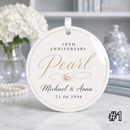 Personalized 30th Anniversary Ornament – Pearl Wedding Anniversary Gift