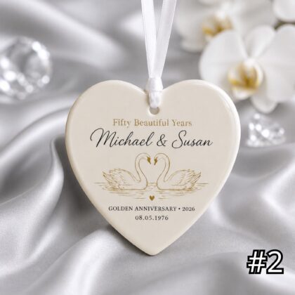 Alternative view of Personalized 50th Anniversary Ornament – Golden Wedding Anniversary Gift