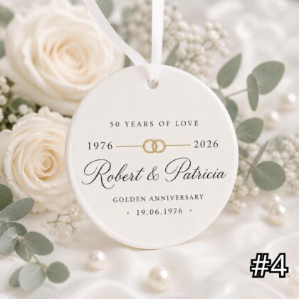 Personalized 50th Anniversary Ornament – Golden Wedding Anniversary Gift - Image 4