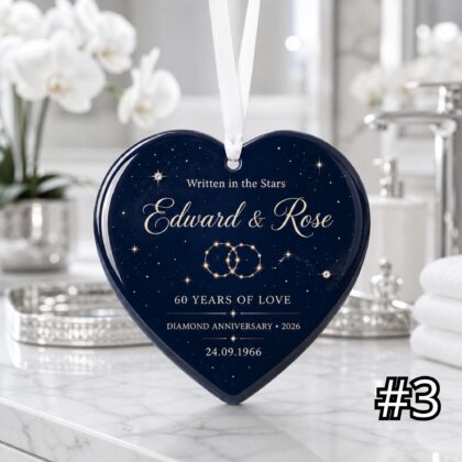 Personalized 60th Anniversary Ornament – Diamond Wedding Anniversary Gift - Image 3