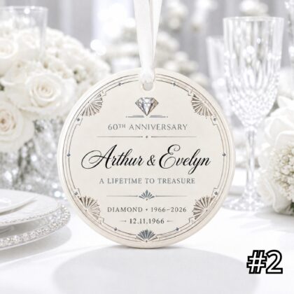 Alternative view of Personalized 60th Anniversary Ornament – Diamond Wedding Anniversary Gift