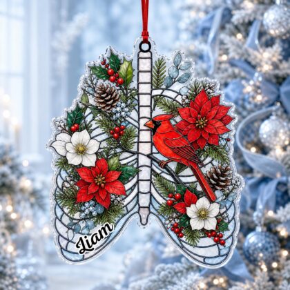 Custom Name Anatomy Cardinal Christmas Ornament – Xmas Tree Car Hanging Decor
