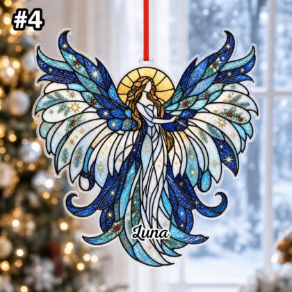 Personalized Christmas Angel Wings Ornament – Christmas Tree Car Hanging Decor - Image 6
