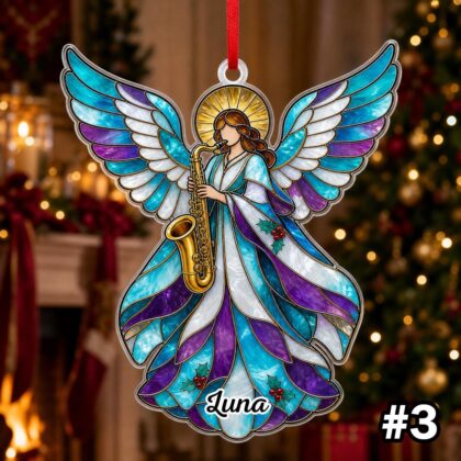 Custom Name Musical Angel Wings Ornament – Christmas Tree Car Hanging Decor - Image 5