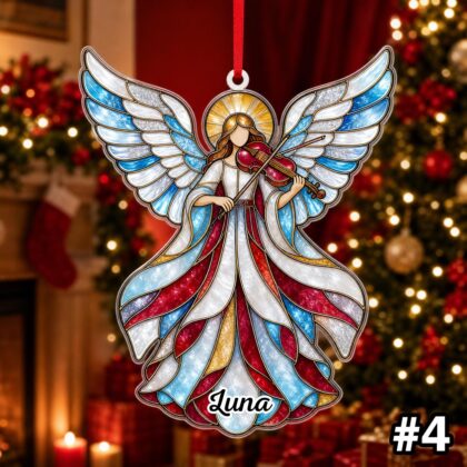 Custom Name Musical Angel Wings Ornament – Christmas Tree Car Hanging Decor - Image 6