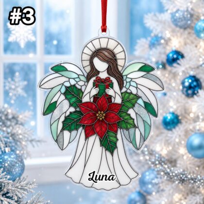 Custom Name Guardian Angel Wings Ornament – Christmas Tree Car Hanging Decor - Image 5