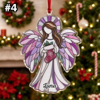 Custom Name Guardian Angel Wings Ornament – Christmas Tree Car Hanging Decor - Image 6