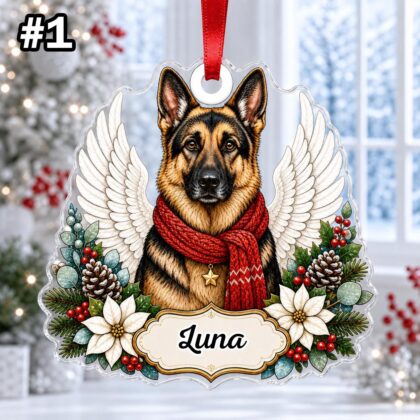 Custom Name Dog Angel Wings Ornament – Christmas Tree Car Hanging Decor - Image 5