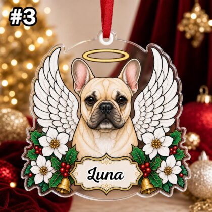 Custom Name Dog Angel Wings Ornament – Christmas Tree Car Hanging Decor - Image 4