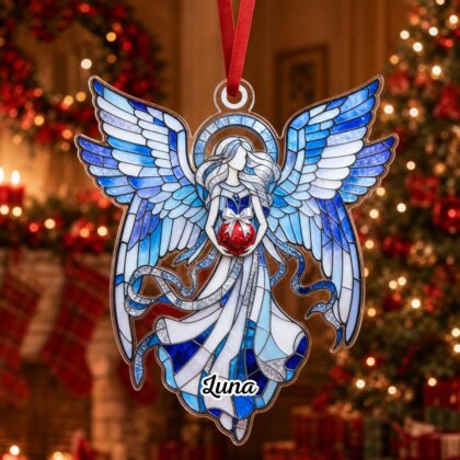 Custom Name Heavenly Angel Wings Ornament – Christmas Tree Car Hanging Decor