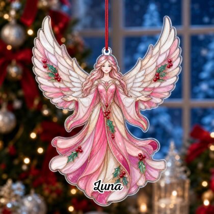 Custom Name Angel Wings Ornament – Christmas Tree Car Hanging Decor