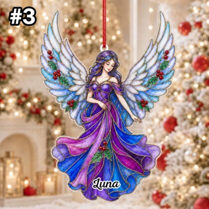 Custom Name Angel Wings Ornament – Christmas Tree Car Hanging Decor - Image 5
