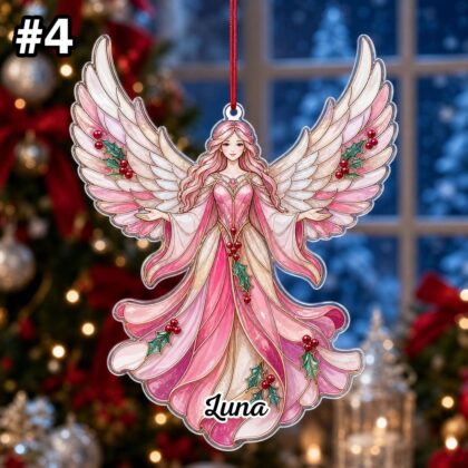 Custom Name Angel Wings Ornament – Christmas Tree Car Hanging Decor - Image 6