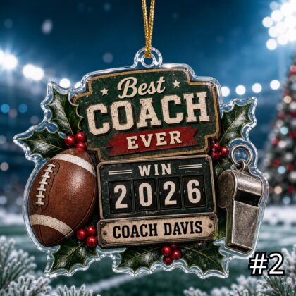 Personalized FootballCoach Acrylic Ornament – Custom Name Best Coach Gift - Image 2