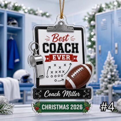 Personalized FootballCoach Acrylic Ornament – Custom Name Best Coach Gift - Image 4