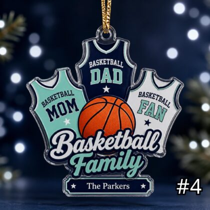 Personalized Basketball Mom Dad Acrylic Ornament – Custom Name Sports Family Gift - Image 4