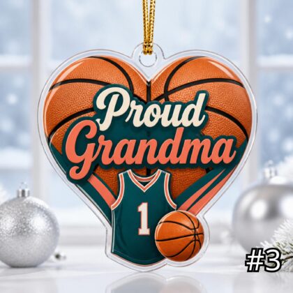 Personalized Basketball Mom Dad Acrylic Ornament – Custom Name Sports Family Gift - Image 3