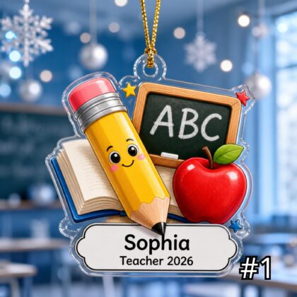 Personalized Teacher Ornament Acrylic Christmas Gift 2026