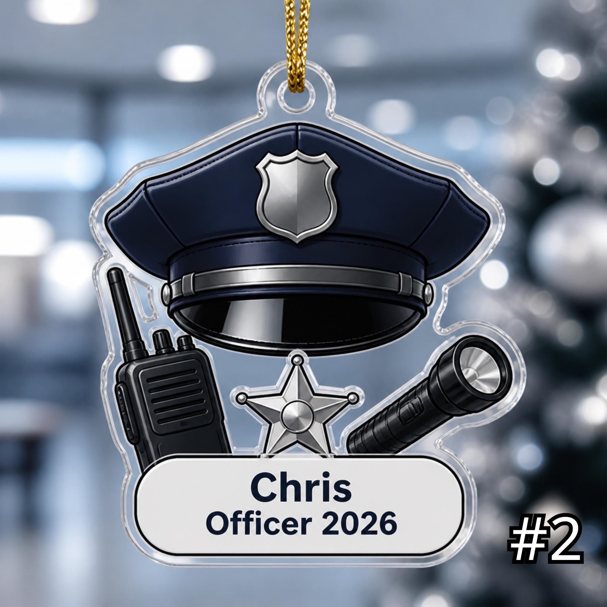 Personalized Police Officer Ornament Acrylic Christmas Gift 2026 - Image 2