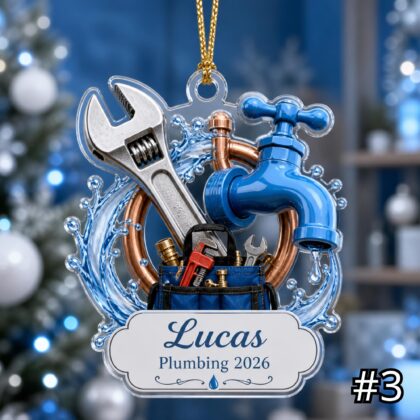 Personalized Plumber Ornament Acrylic Christmas Gift 2026 - Image 3