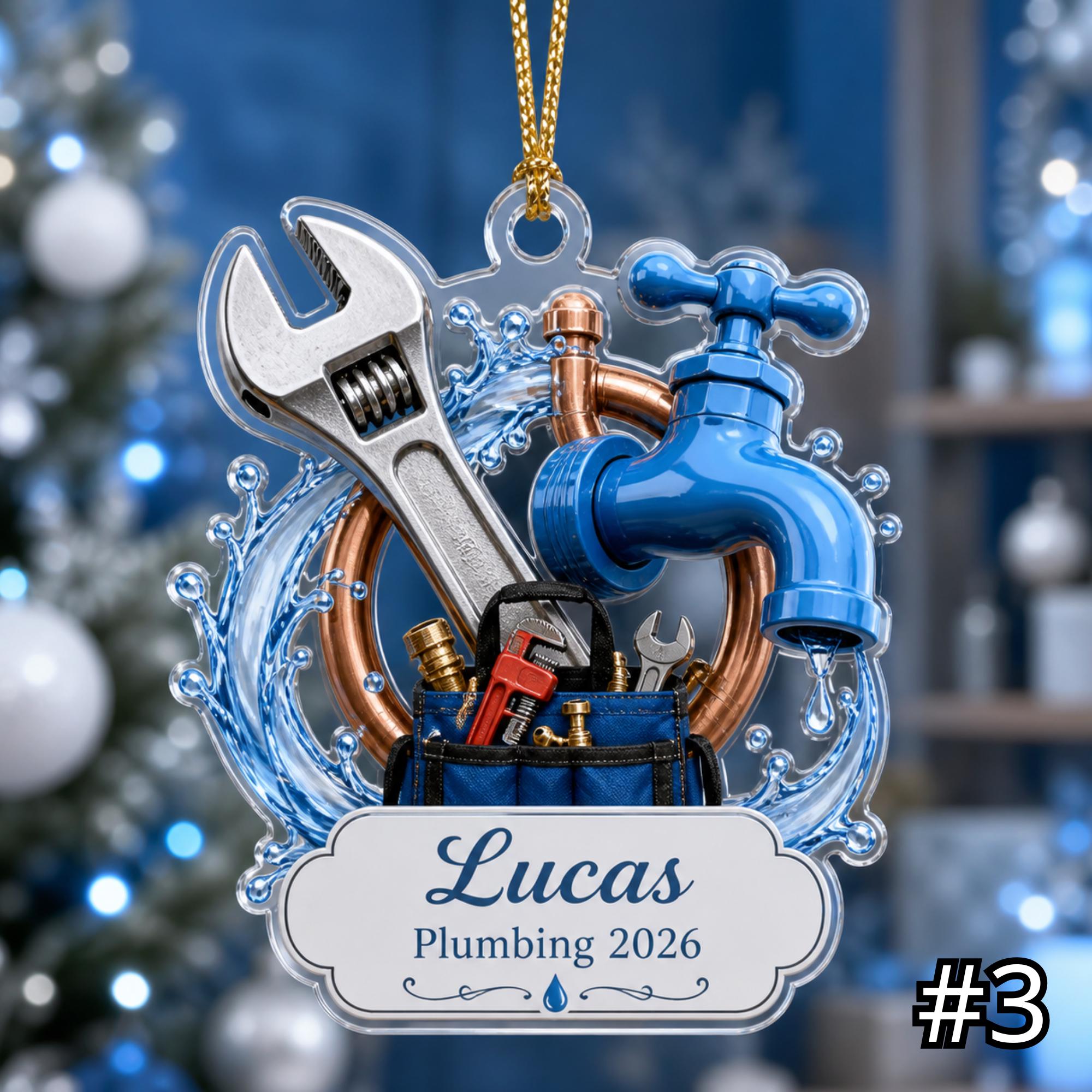 Personalized Plumber Ornament Acrylic Christmas Gift 2026 - Image 3