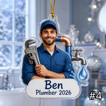 Personalized Plumber Ornament Acrylic Christmas Gift 2026 - Image 4