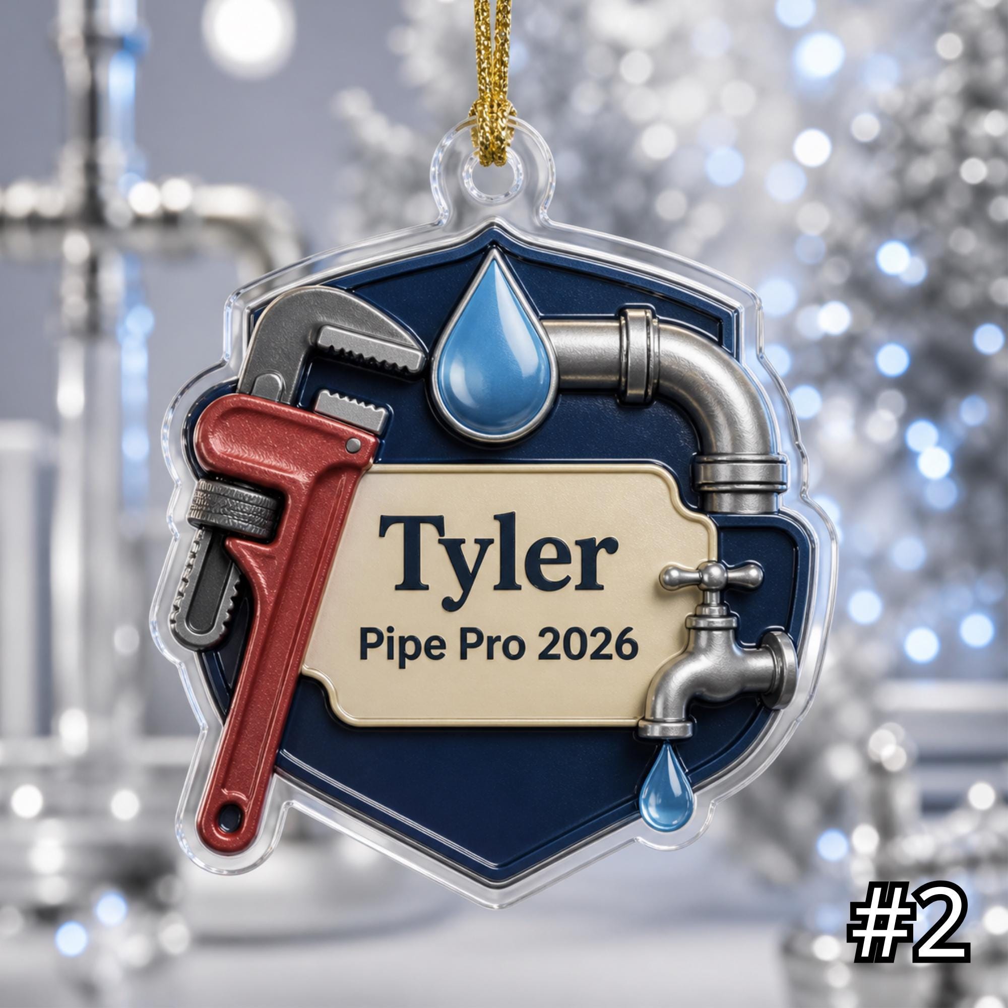Personalized Plumber Ornament Acrylic Christmas Gift 2026 - Image 2