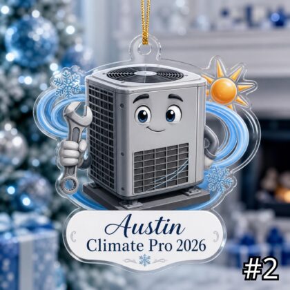 Alternative view of Personalized HVAC Technician Ornament Acrylic Christmas Gift 2026