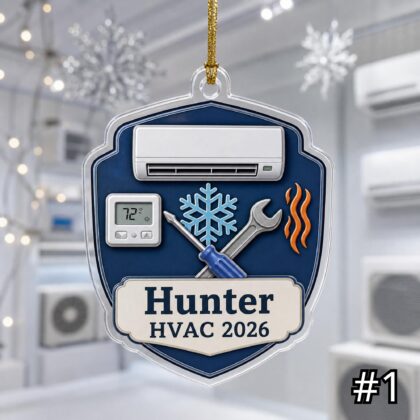 Personalized HVAC Technician Ornament Acrylic Christmas Gift 2026