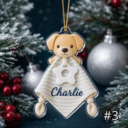 Personalized Farm and Pet Animal Lovey Ornament – Custom Name Embroidered Christmas Tree Decoration - Image 3