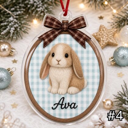 Personalized Baby Pet Acrylic Hoop Ornament – Custom Name Puppy Kitten Teddy Bunny Christmas Nursery Gift - Image 4
