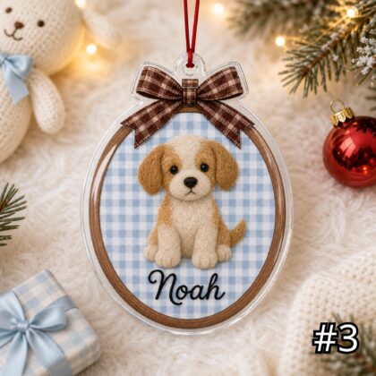 Personalized Baby Pet Acrylic Hoop Ornament – Custom Name Puppy Kitten Teddy Bunny Christmas Nursery Gift - Image 3