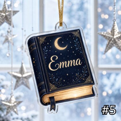 Personalized Book Lover Ornament Acrylic Christmas Gift - Image 5