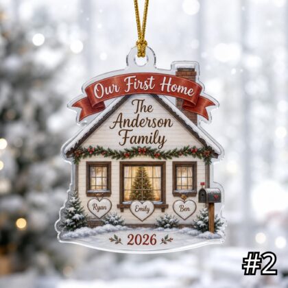 Alternative view of Personalized Family New Home Ornament Acrylic Christmas Gift