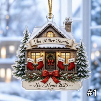 Personalized Family New Home Ornament Acrylic Christmas Gift