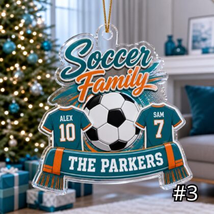 Personalized Soccer Mom Dad Acrylic Ornament – Custom Name Sports Family Gift - Image 3