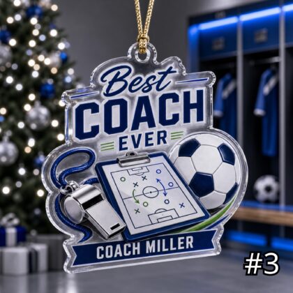Personalized Soccer Coach Acrylic Ornament – Custom Name Best Coach Gift - Image 3